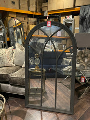 Wooden XL charcoal Arch  Window mirror last one ! Reduced to purchase Instore