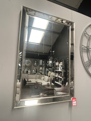 Henshaw contemporary mirror with champagne trim  60 x 90 cm .   Half price disposal sale