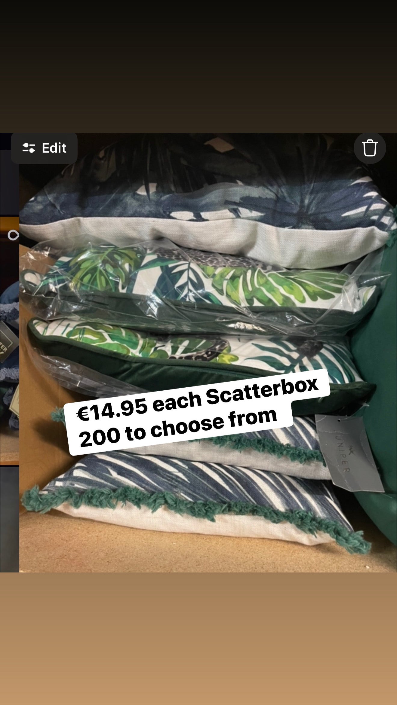 500 x Cushions selling at up to 80% off in the store for pick up only