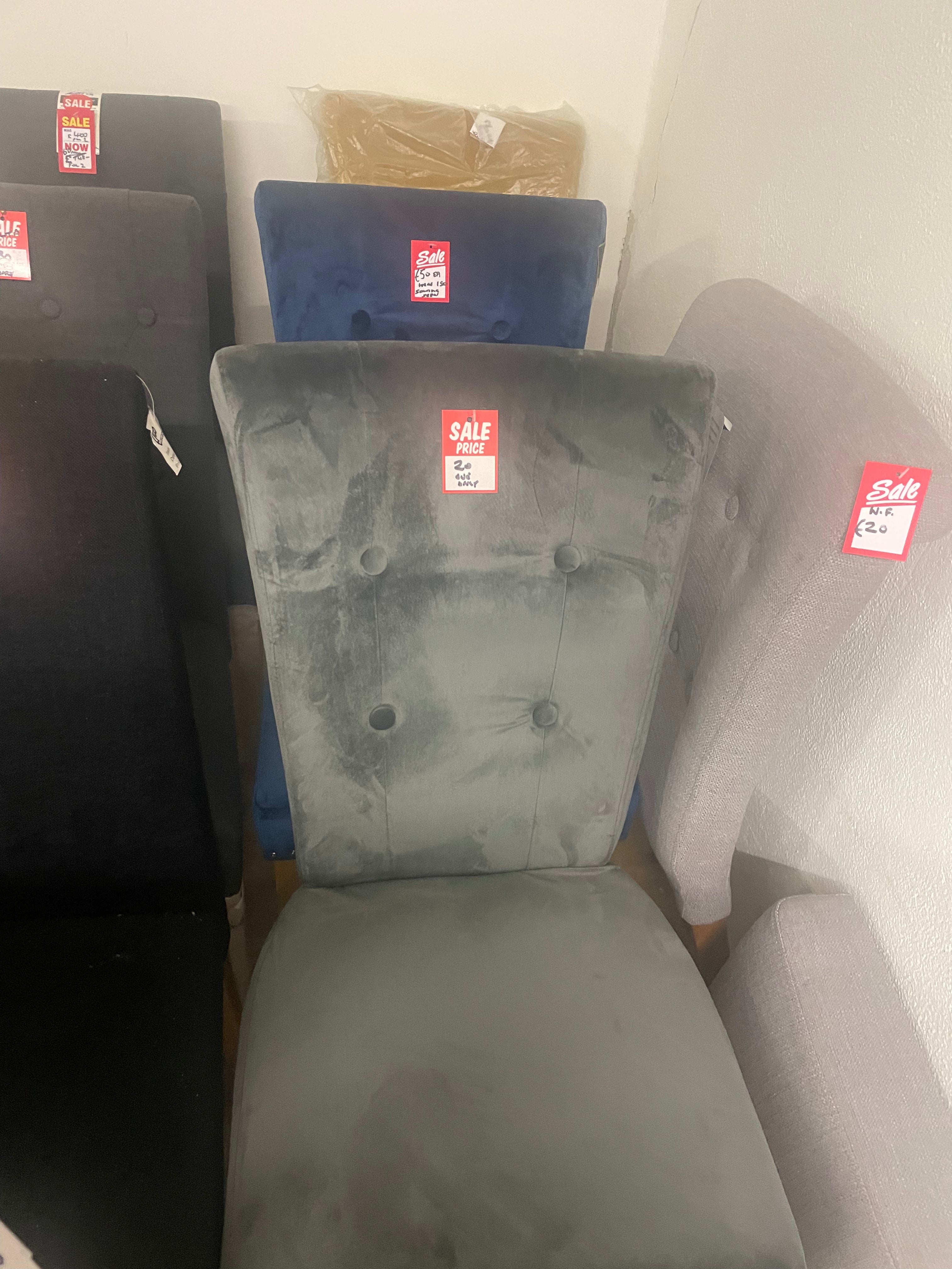 Dining chairs from €30 each sold as seen . One offs .View  and pay Instore only  as stock ever changing