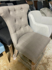 Rocha dining  accent chair  beige linen with knocker  last one pay Instore only