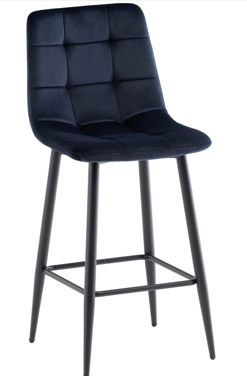 Bella Velvet Counter Stool Deep dark Blue set of 2 Last set available ! Half price