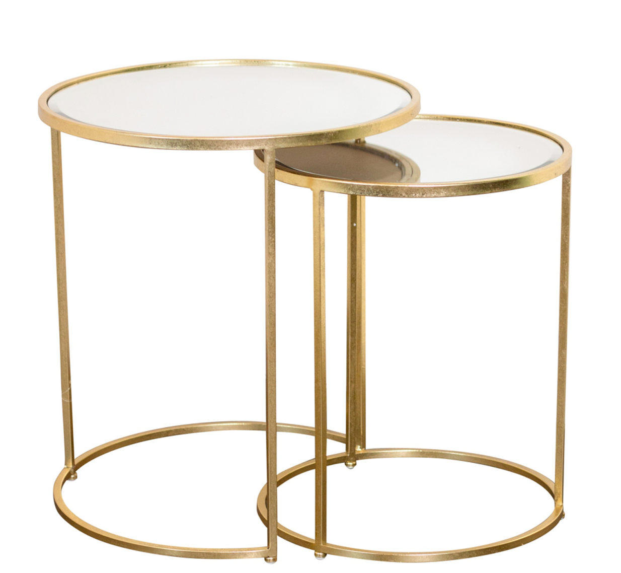 Alicia nest of 2 gold side tables
