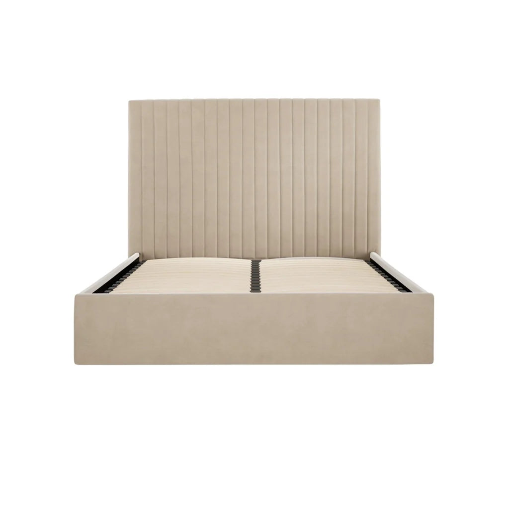 Seville Row ottoman bed in cream plush velvet