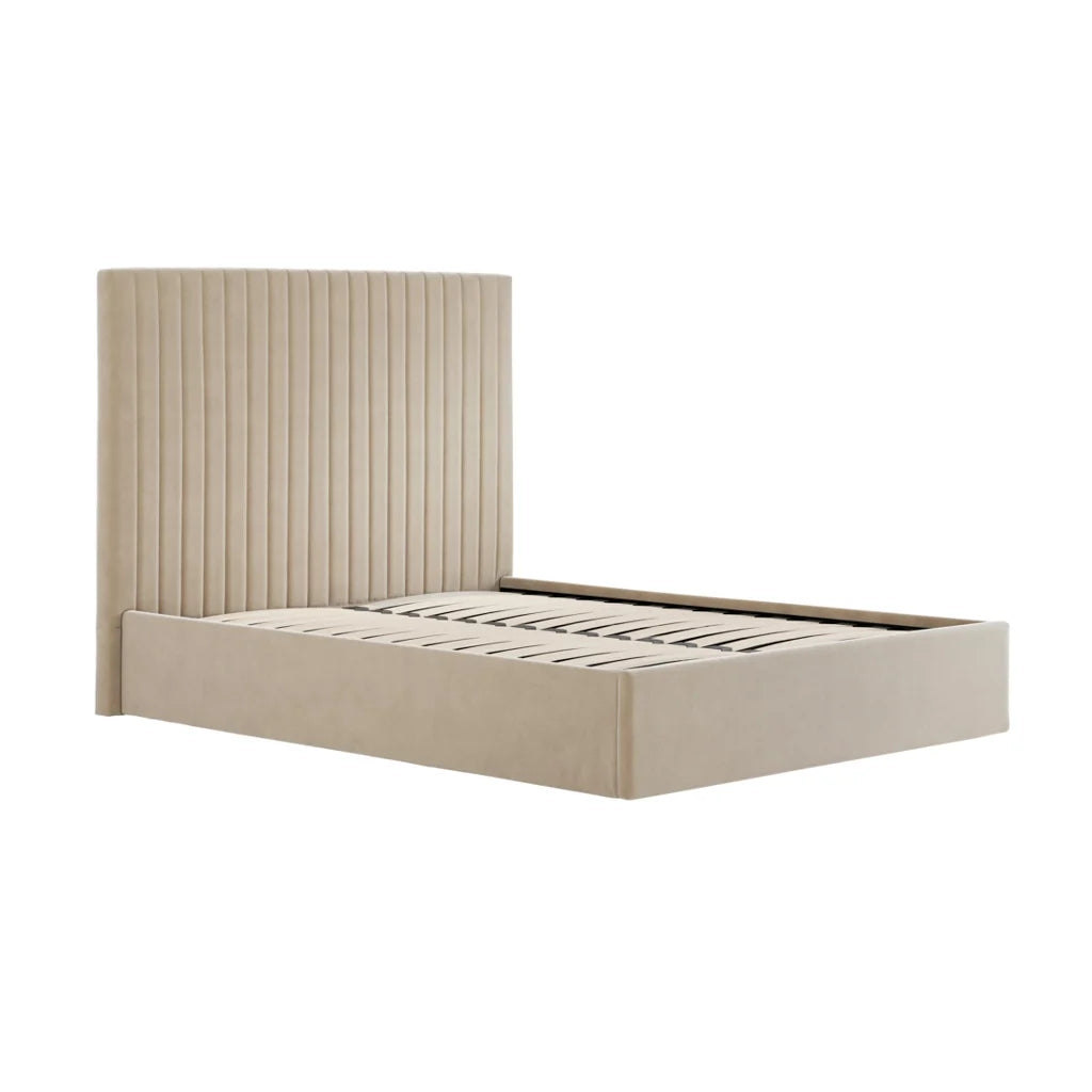 Seville Row ottoman bed in cream plush velvet