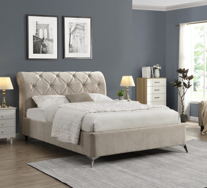 Shelby gas life Ottoman bed in cream taupe colour delivered nationwide