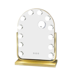 Hugh Hollywood bulb arch  mirror in Gold