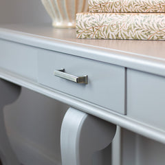 Samuel  Fallon Savoy Scroll  console  table  150 cm with drawer Taupe ex showhouse  reduced plus free delivery