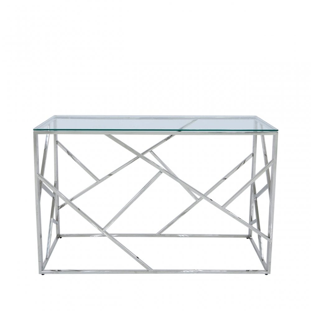 Allure console table in silver chrome REDUCED-Console Table-Renaissance Design Studio
