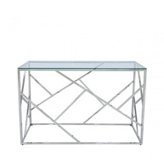 Allure console table in silver chrome REDUCED-Console Table-Renaissance Design Studio