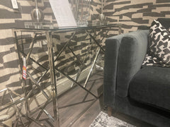 Allure console table in silver chrome REDUCED-Console Table-Renaissance Design Studio