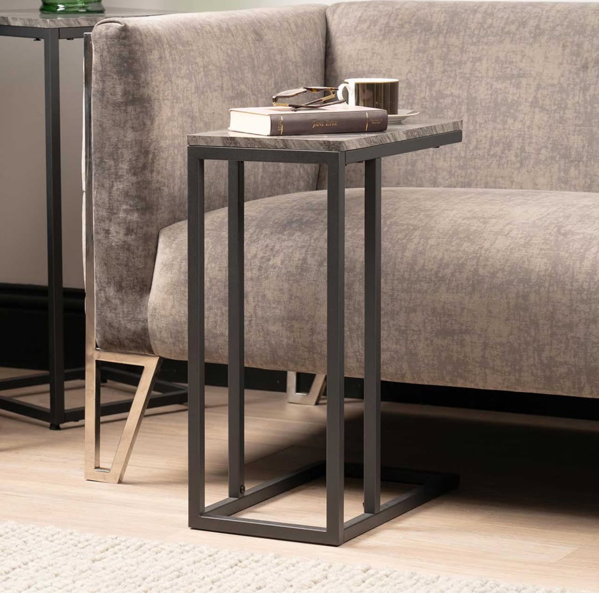 Alora Black metal sofa table reduced in our Outlet Store Deals-sofa table-Renaissance Design Studio