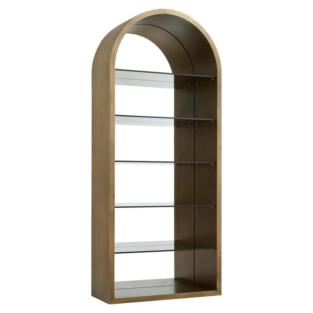 Arched display cabinet Bowie brushed gold-Renaissance Design Studio