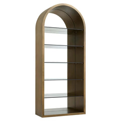 Arched display cabinet Bowie brushed gold-Renaissance Design Studio