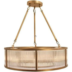 Aston chandelier in brass with crystal-Pendant-Renaissance Design Studio