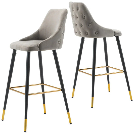 Avanza bar stool with gold cap in grey and navy .Now up to 50% off ! No exchange.-navy bar stool-Renaissance Design Studio
