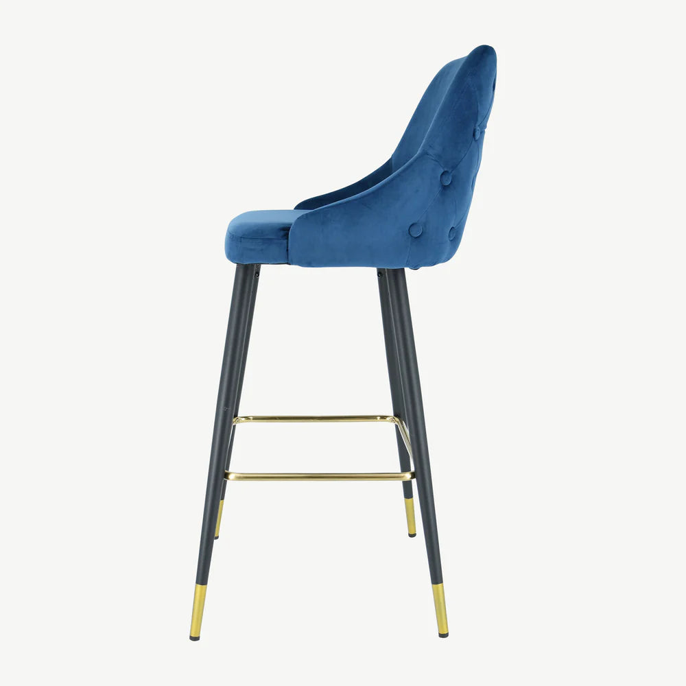 Avanza Fargo Bar Stools  with gold caps .Navy or grey almost half price pop instore to purchase  in outlet store. No exchange