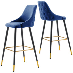 Avanza Fargo Bar Stools  with gold caps .Navy or grey almost half price pop instore to purchase  in outlet store. No exchange
