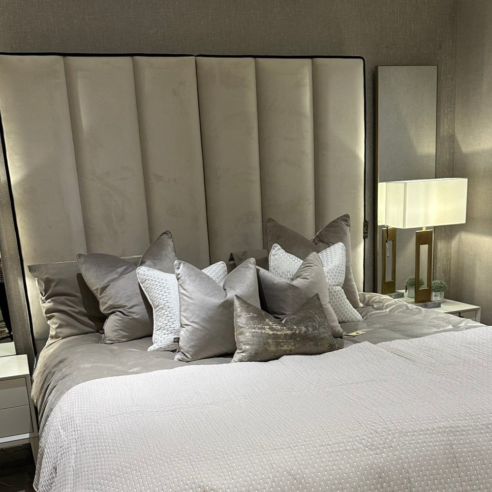 Belle Delta custom Bed frame with 145cm Headboard ...or you decide, Horizontal panels-Luxury beds-Renaissance Design Studio