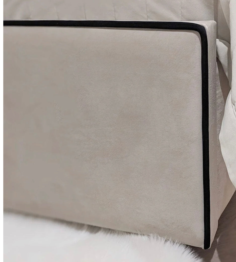 Belle Delta custom Bed frame with 145cm Headboard ...or you decide, Horizontal panels-Luxury beds-Renaissance Design Studio