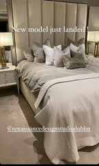 Belle Delta custom Bed frame with 145cm Headboard ...or you decide, Horizontal panels-Luxury beds-Renaissance Design Studio