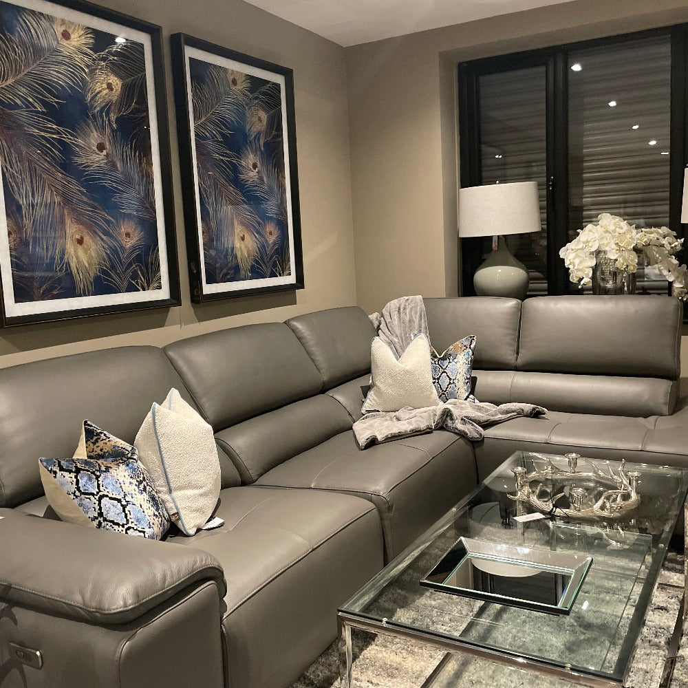 Blossom recliner Italian high grade leather sofa reduced this week last one-Chaise sofa-Renaissance Design Studio