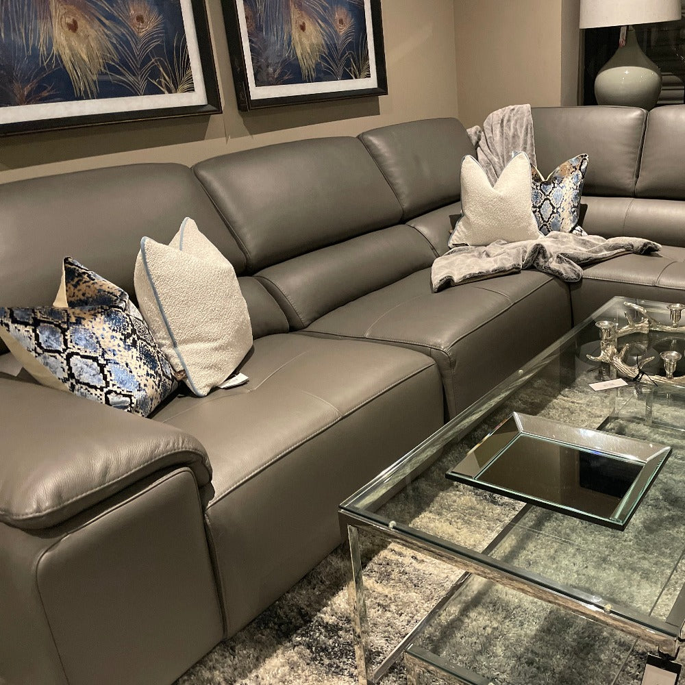 Blossom recliner Italian high grade leather sofa reduced this week last one-Chaise sofa-Renaissance Design Studio