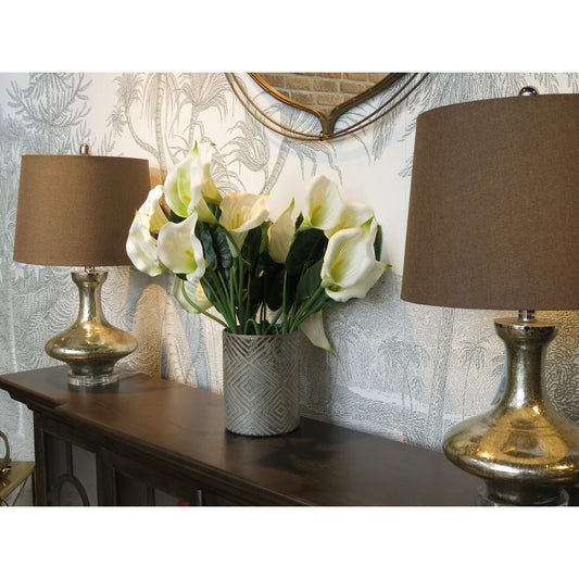 Zena pair of  lamps reduced clearance incl shade for collection