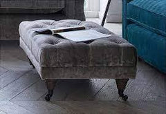 Byron Classic buttoned Ottoman footstool by Westbridge reduced stock disposal-Ottomans-Renaissance Design Studio