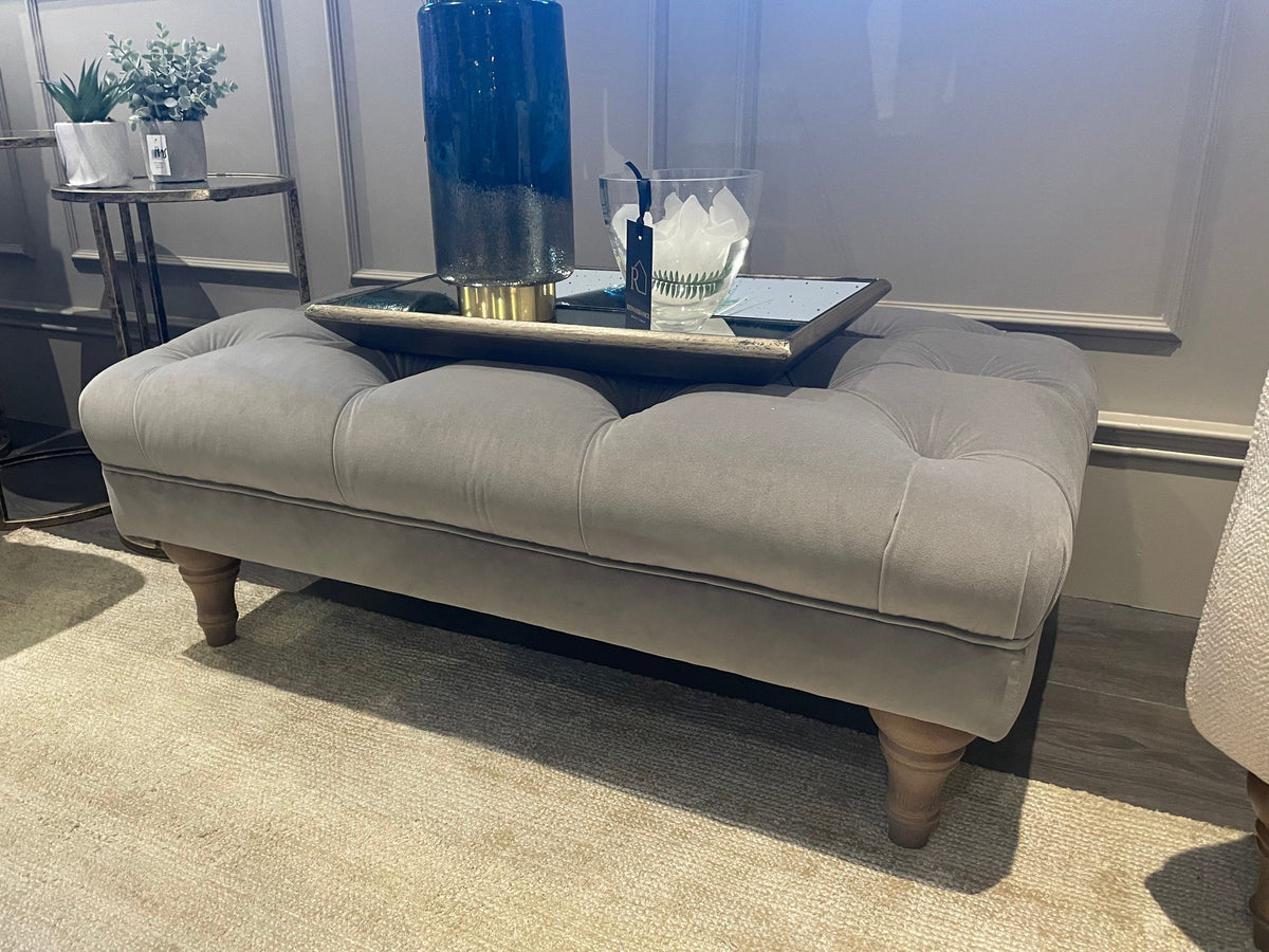 Byron Classic buttoned Ottoman footstool by Westbridge reduced stock disposal-Ottomans-Renaissance Design Studio