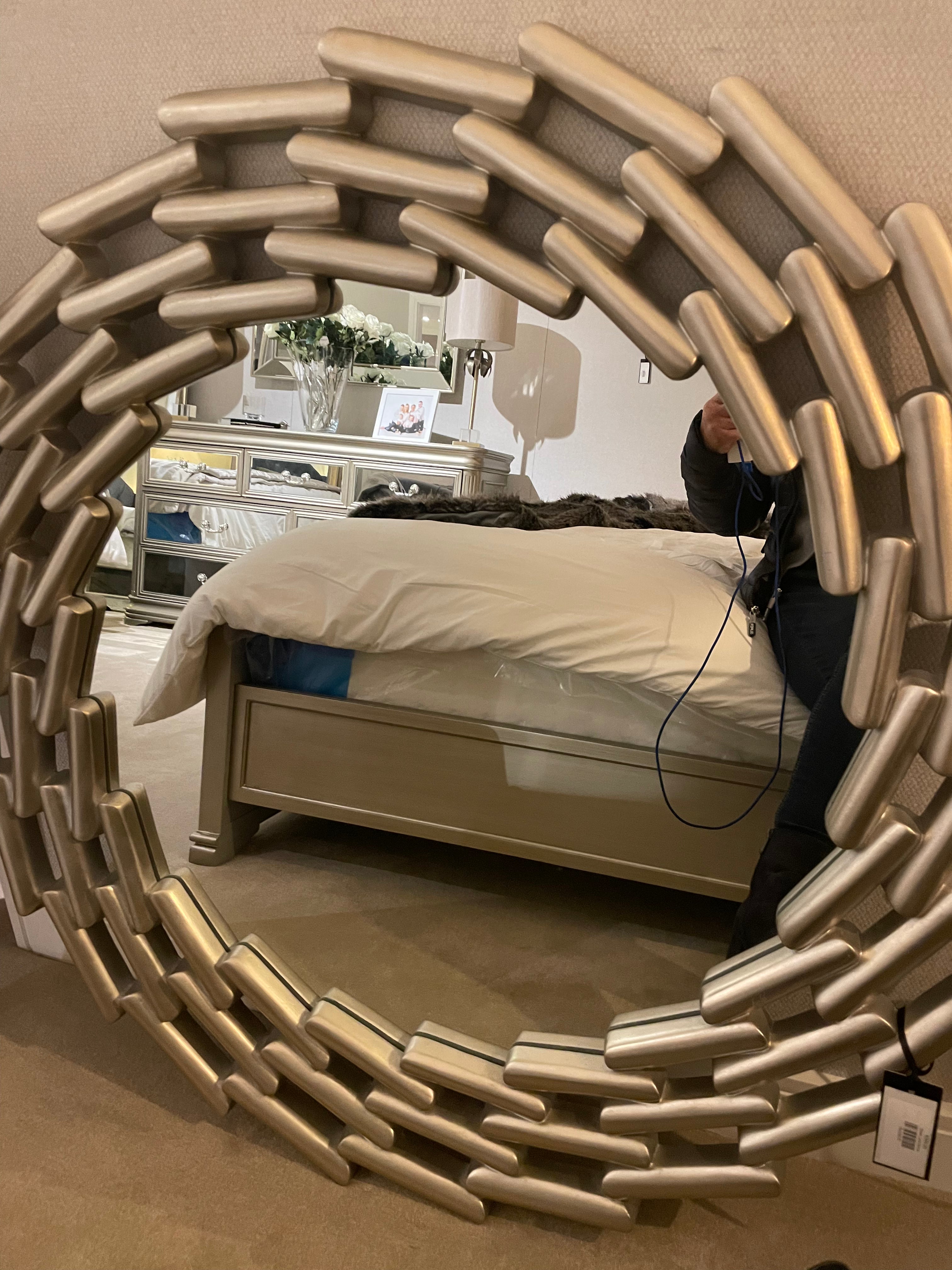 Champagne large Lanthe Link Mirror. REDUCED clearance ex display-Renaissance Design Studio