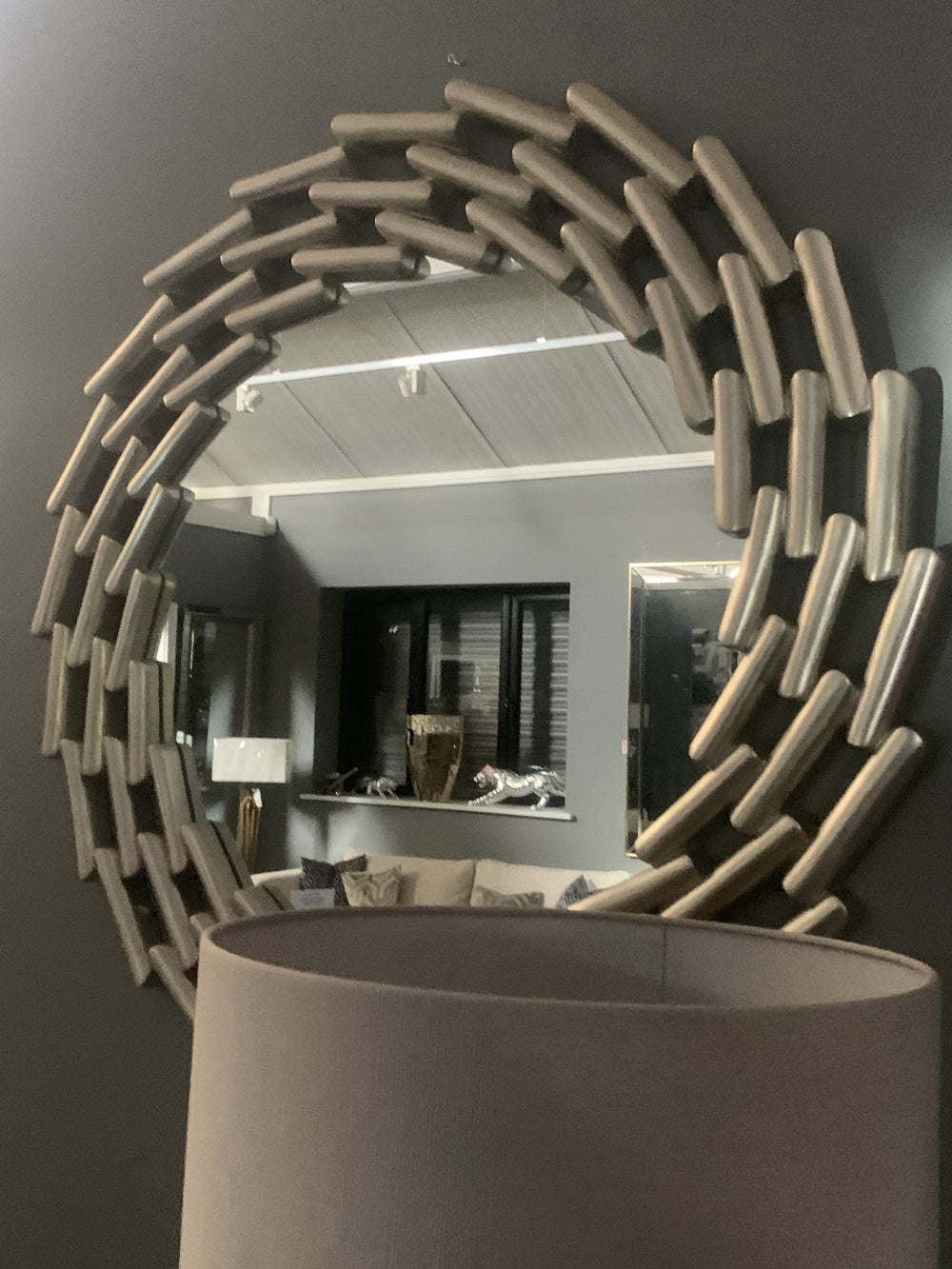 Champagne large Lanthe Link Mirror. REDUCED clearance ex display-Renaissance Design Studio