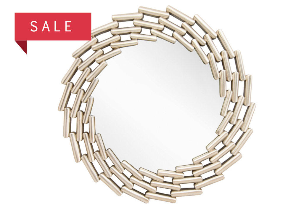 Champagne large Lanthe Link Mirror. REDUCED clearance ex display-Renaissance Design Studio