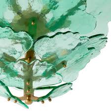 Chandelier Florina Antique Brass With Green Glass by Eichholtz Ex showroom Save 50%-Renaissance Design Studio