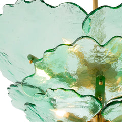 Chandelier Florina Antique Brass With Green Glass by Eichholtz Ex showroom Save 50%-Renaissance Design Studio