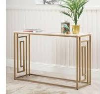 Dillon console table in gold and cream 120 cm limited stock