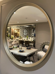 Foyle Gold Rim contemporary Mirror by RV ASTLEY 106 cm in Champagne gold-Renaissance Design Studio