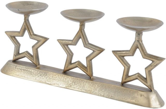 Gold star candle holder large-Renaissance Design Studio