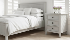 Milan 3 drawer bedside cabinet in clay  colour