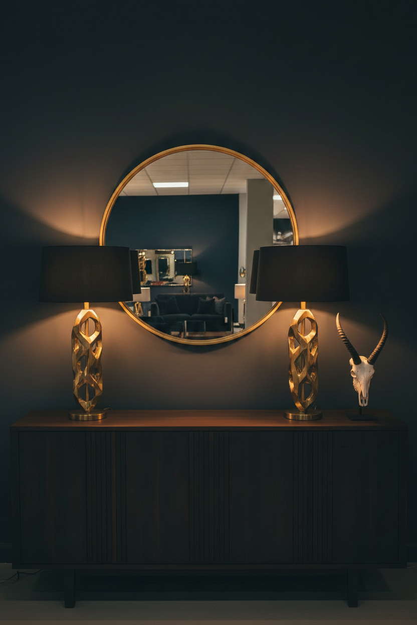LYRA  ROUND MIRROR 80CM. CLEARANCE OFFER Instore only