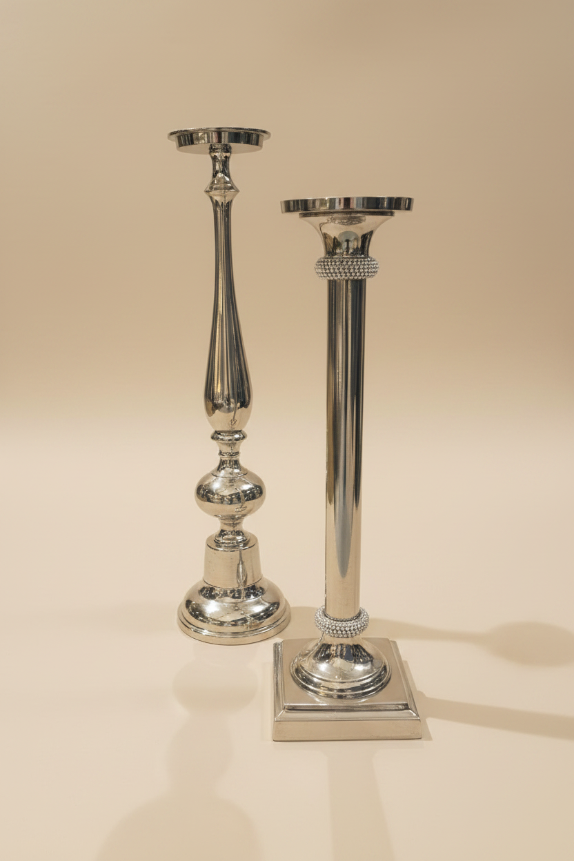 Nickel  X-large stunning candle holder Reduced below cost 1 piece -Free delivery or collect and get a free €20 gift card