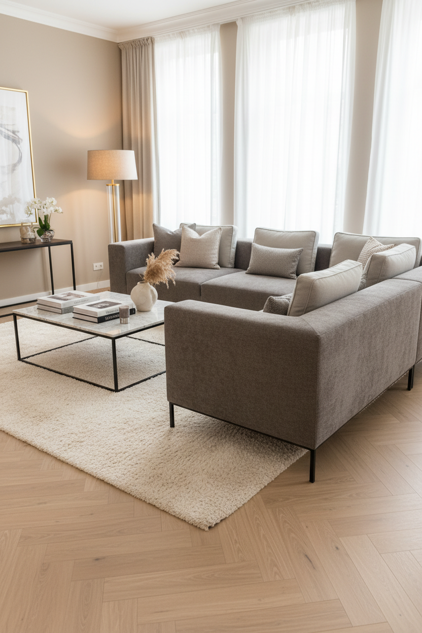 Bi Bi  penthouse X-Large modular couch in luxury textured fabric with  half price . View and Pay Instore