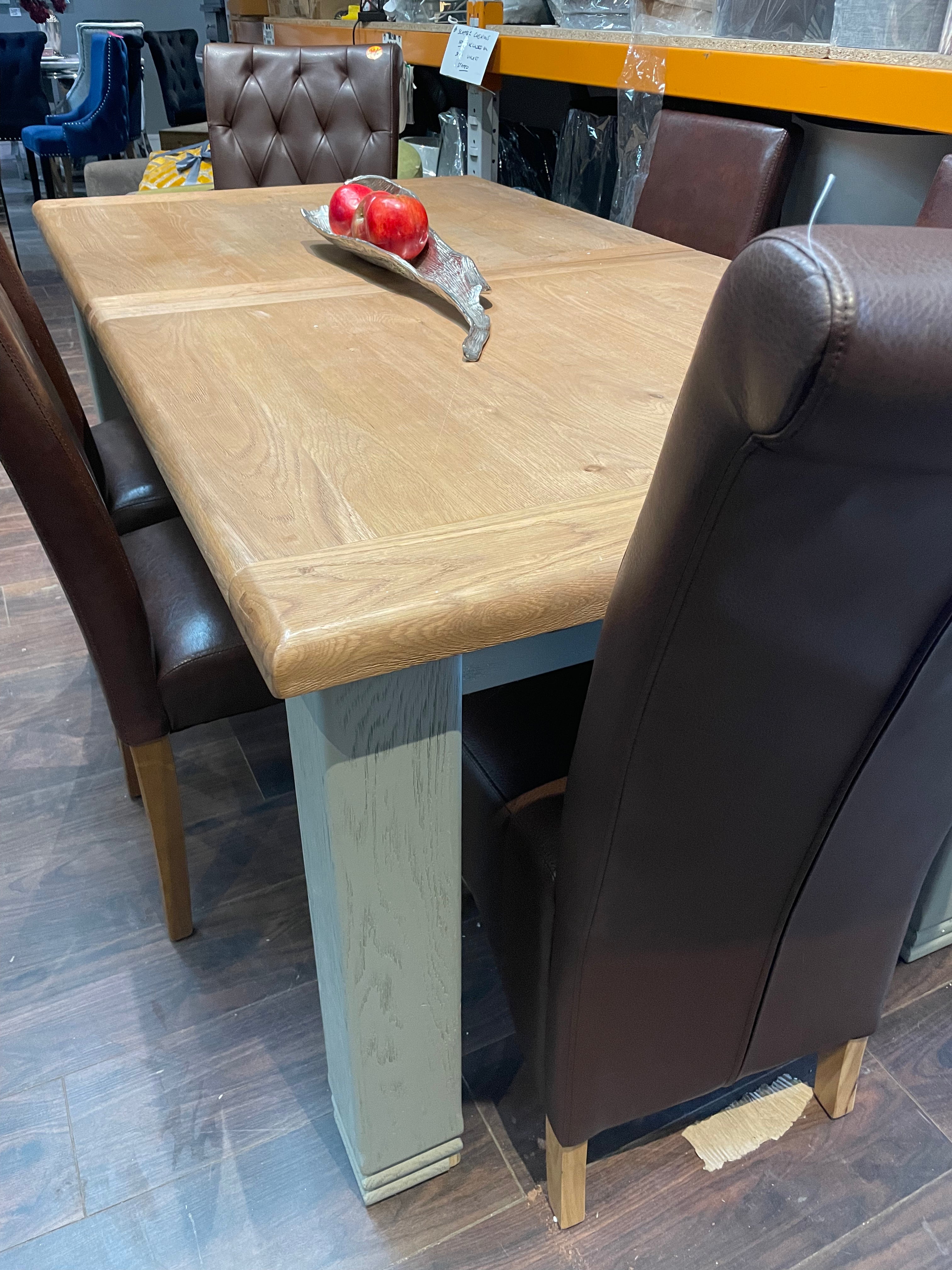 Daniel Weathered Oak Extending table with Elephant breath base ex display