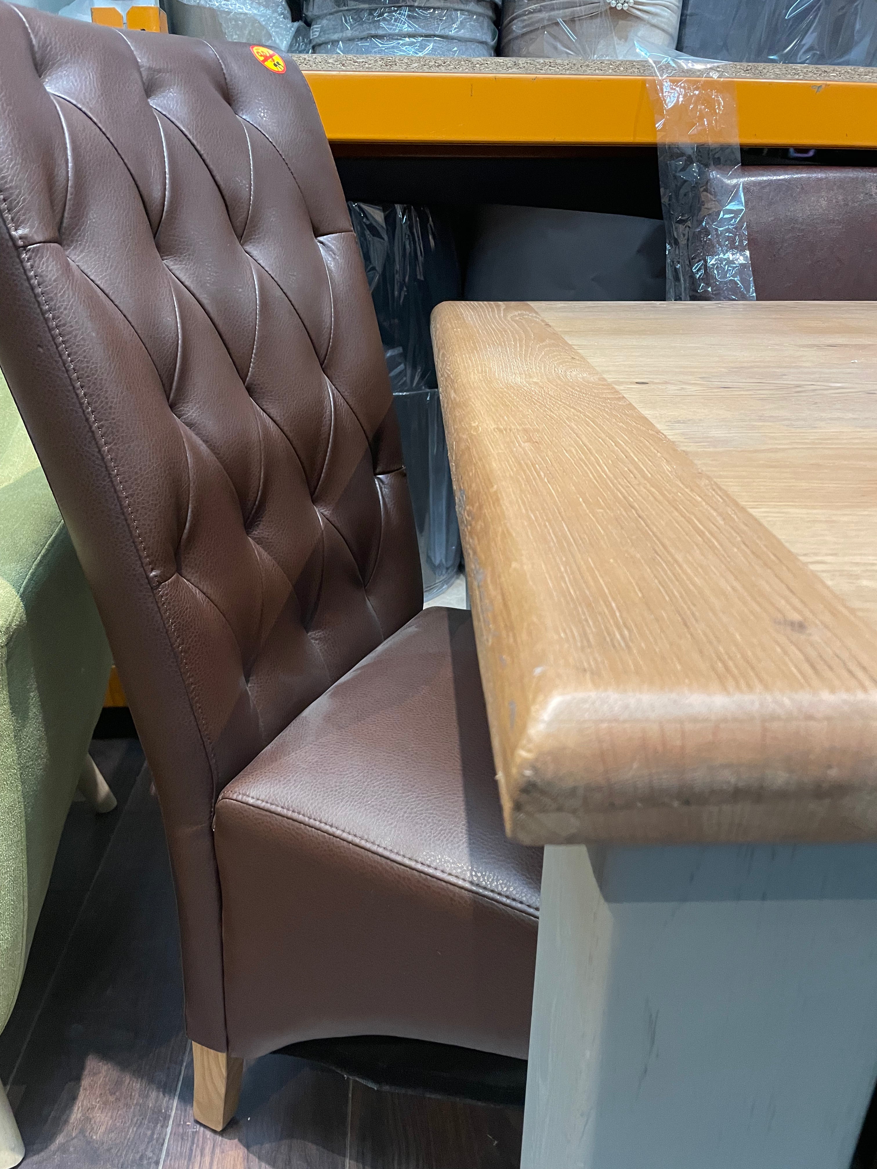 Daniel Weathered Oak Extending table with Elephant breath base ex display