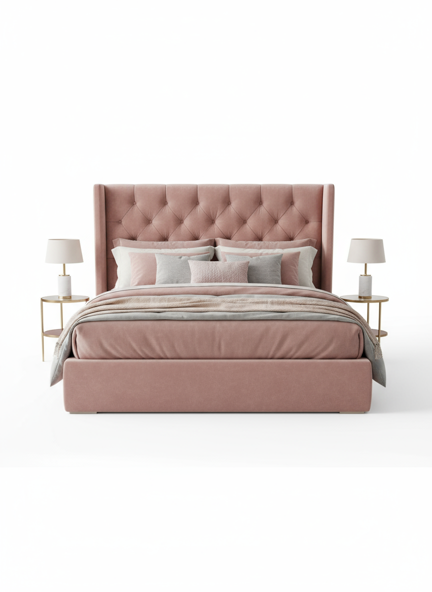 Molineux Velvet pink  ottoman with storage 673 warehouse clearance half price as seen