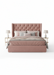 Molineux Velvet pink  ottoman with storage 673 warehouse clearance half price as seen