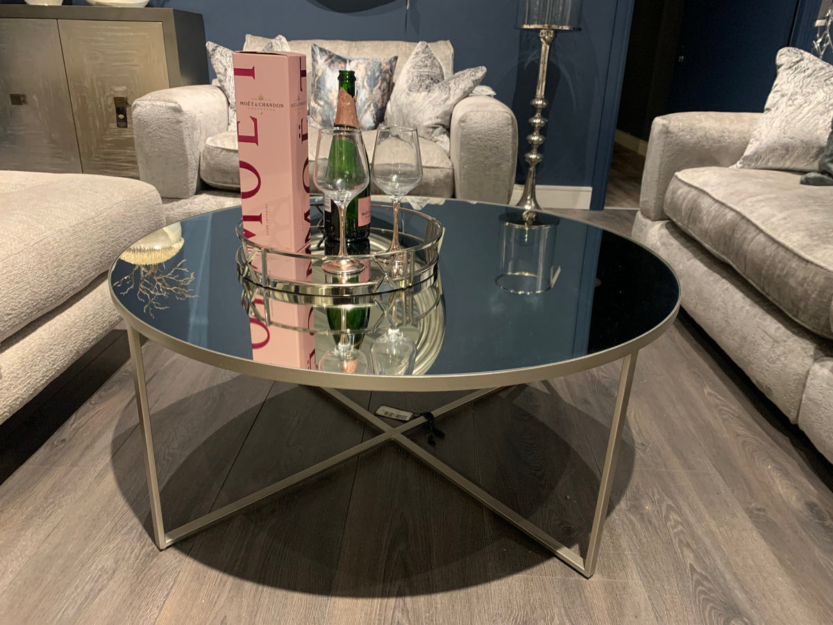 Torrence round ex display contemporary coffee table fabulous ! Instore purchase  only as disposal sale