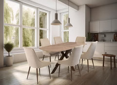 Janet Dining Table 180 cm. with PURA stone top in sable.-dining table-Renaissance Design Studio