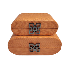 Jewellery boxes in Orange set of 2 New style Fabulous !-jewellery boxes-Renaissance Design Studio