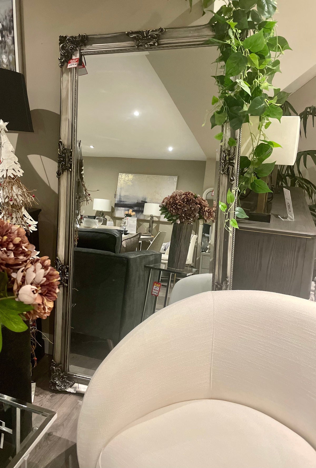 Juliette large French mirror 180 x 90 cm antiqued silver reduced to clear-French full size mirror-Renaissance Design Studio